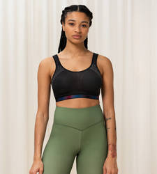 Biustonosz sportowy bez fiszbin z miękką miseczką Triumph Triaction Cardio Cloud N01 EX BLACK