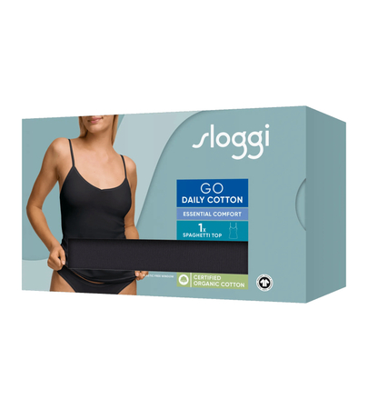 Czarna Koszulka sloggi GO Daily Cotton Spaghetti Top