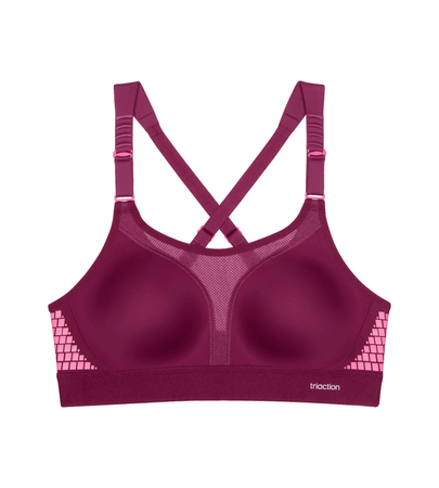 Miekki  bezfiszbinowy Biustonosz sportowy Triumph Triaction Extreme Lite N EX  DARK WINE