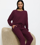 Spodnie TRIUMPH Cozy Comfort Cozy Trouser kolor DEEP BURGUNDY