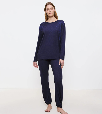 Piżama Triumph Endless Comfort PK 01 LSL  BLUE - DARK COMBINATION