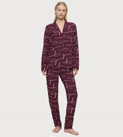 Piżama damskie TRIUMPH Boyfriend Fit PW 02 RED - LIGHT COMBINATION