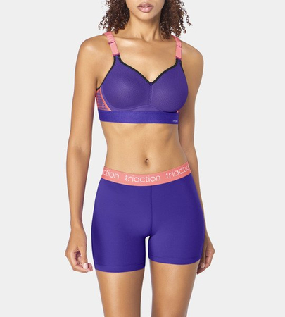 Fioletowy Biustonosz sportowy Triumph z usztywnianymi miseczkami Triaction Hybrid Lite P