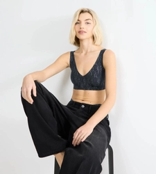 Miękki biustonosz bez fiszbin sloggi ZERO Feel 2.0 Festive Bralette BLACK COMBINATION