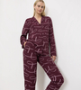 Piżama damskie TRIUMPH Boyfriend Fit PW 02 RED - LIGHT COMBINATION