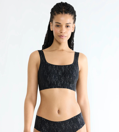 Miękki biustonosz bez fiszbin sloggi ZERO Feel 2.0 Festive Top BLACK COMBINATION