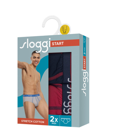 Majtki Męskie sloggi men Start Midi C2P box BLUE - DARK COMBINATION