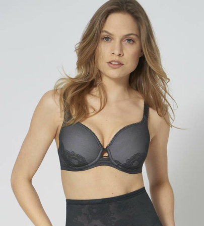 Czarny Biustonosz z fiszbinami Triumph Wild Rose Sensation WP