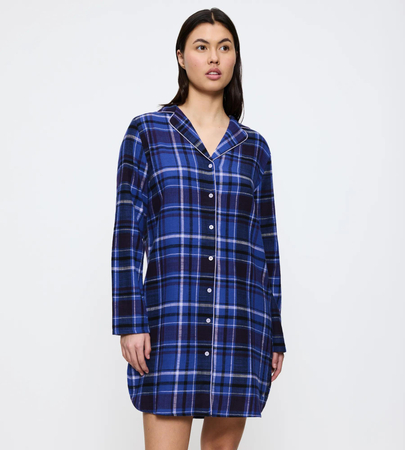 Koszula nocna Triumph Boyfriend NDW 01 X Checks  BLUE - DARK COMBINATION