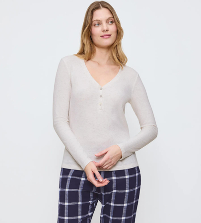 Bluzka od piżamy Triumph Mix & Match LSL Top Soft  LIGHT GREY MELANGE