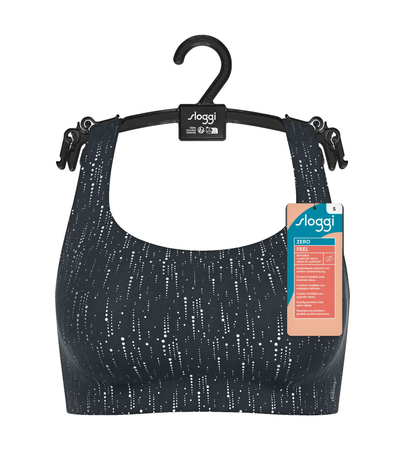 Miękki biustonosz bez fiszbin sloggi ZERO Feel 2.0 Festive Top BLACK COMBINATION