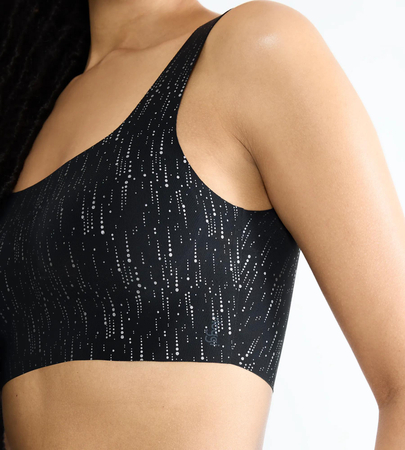 Miękki biustonosz bez fiszbin sloggi ZERO Feel 2.0 Festive Top BLACK COMBINATION