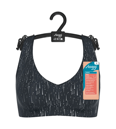 Miękki biustonosz bez fiszbin sloggi ZERO Feel 2.0 Festive Bralette BLACK COMBINATION