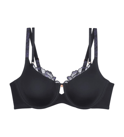 Miękki Czarny Biustonosz Triumph Wild Gardenia Florale W01