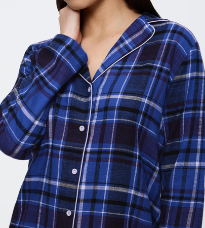 Koszula nocna Triumph Boyfriend NDW 01 X Checks  BLUE - DARK COMBINATION