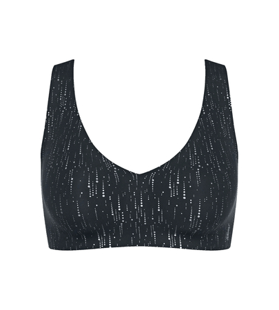 Miękki biustonosz bez fiszbin sloggi ZERO Feel 2.0 Festive Bralette BLACK COMBINATION