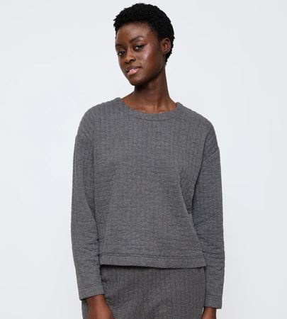 Sweter Triumph Cozy Comfort Top Quilted  DARK GREY MELANGE