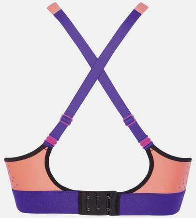 Fioletowy Biustonosz sportowy Triumph z usztywnianymi miseczkami Triaction Hybrid Lite P