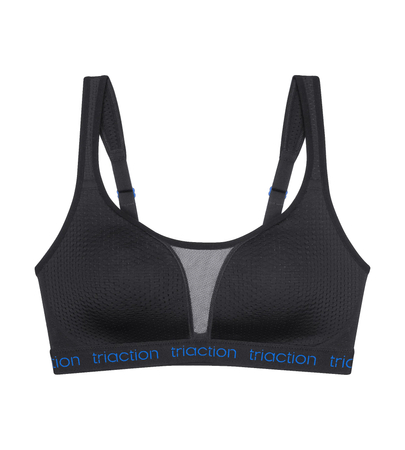Usztywniany Czarny bezfiszbinowy  Biustonosz sportowy Triumph Triaction Energy Lite P EX