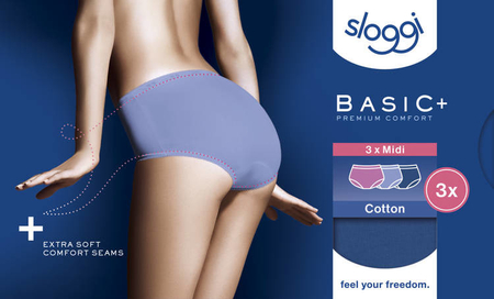 Damskie Majtki sloggi Basic+ Midi C3P MULTI-COLOUR