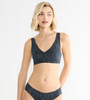 Miękki biustonosz bez fiszbin sloggi ZERO Feel 2.0 Festive Bralette BLACK COMBINATION