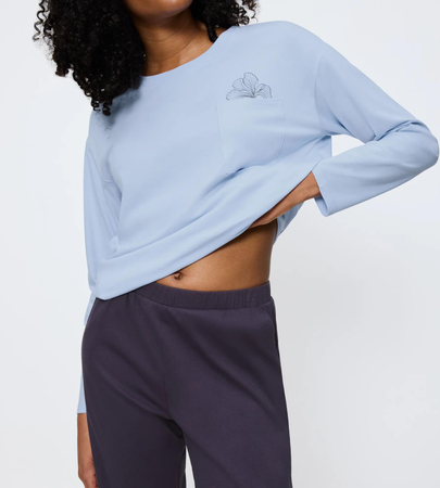 Piżama Triumph Sets PK 01 LSL X  BLUE PRINTS