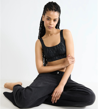 Miękki biustonosz bez fiszbin sloggi ZERO Feel 2.0 Festive Top BLACK COMBINATION