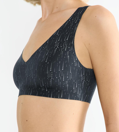 Miękki biustonosz bez fiszbin sloggi ZERO Feel 2.0 Festive Bralette BLACK COMBINATION