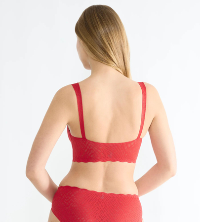 Miękki biustonosz bez fiszbin sloggi ZERO Feel Bliss Festive Bralette SHANGHAI RED