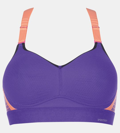 Fioletowy Biustonosz sportowy Triumph z usztywnianymi miseczkami Triaction Hybrid Lite P