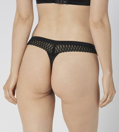 Majtki Triumph Aura Spotlight High Leg String kolor Czarny
