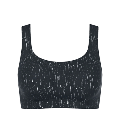 Miękki biustonosz bez fiszbin sloggi ZERO Feel 2.0 Festive Top BLACK COMBINATION