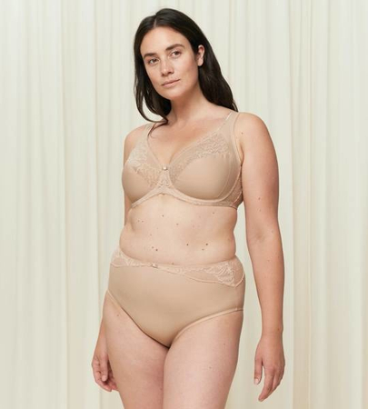 Biustonosz z fiszbinami Triumph Modern Lace+Cotton W02 NEUTRAL BEIGE