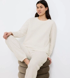 Sweter Triumph Cozy Comfort Top Quilted  LIGHT GREY MELANGE